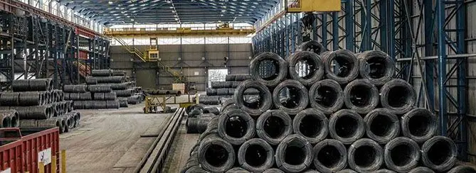 Production hall with reinforcing steel