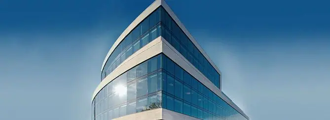Office building with glass facade